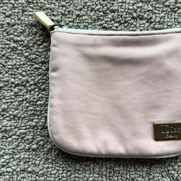 Vintage Dior Beauty distressed top zip satin woven mini pouch coin purse clutch - Picture 5 of 7